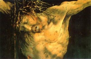Face of Jesus, detail of Matthias Gruenewald's Isenheim altarpiece, c. 1515