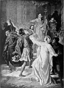 The banishment of Rienzi, as depicted in Wagner's opera "Rienzi"