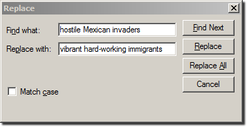 Search and Replace: Mexicans