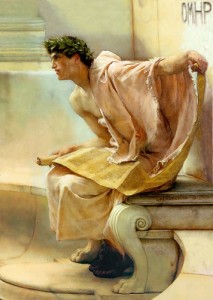 Sir Lawrence Alma-Tadema, "A Reading from Homer." 1885, detail