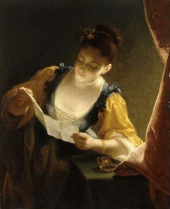 Jean Raoux, "Young Woman Reading a Letter," before 1734